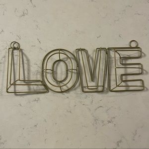 Gold Metal LOVE Wall Art